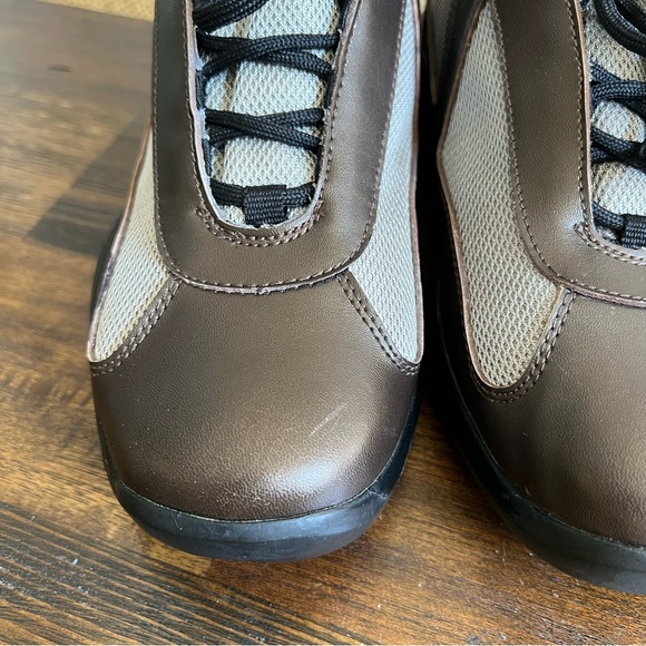 Prada Vernice Brown Leather And Mesh High Top Sneakers US9 - Picture 4 of 17